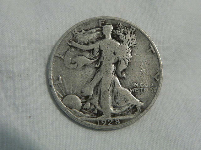 #C141  VF 1928-S Silver Walking Liberty Half Dollar
