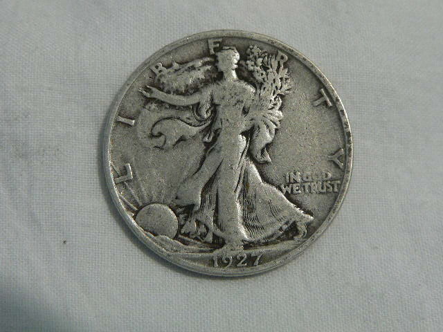 #C142  VF 1927-S Silver Walking Liberty Half Dollar