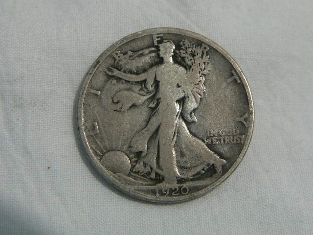 #C144  VF 1920 Silver Walking Liberty Half Dollar