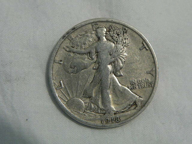 #C146  VF 1918 Silver Walking Liberty Half Dollar 