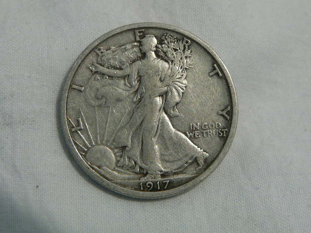 #C147  VF 1917 Silver Walking Liberty Half Dollar 