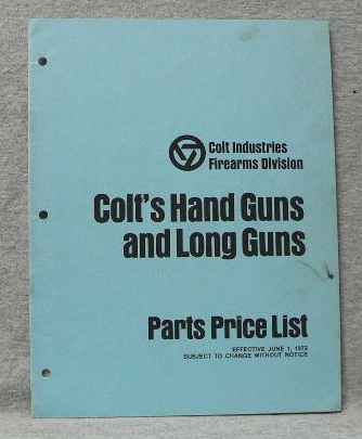 M278 Colt 1972 Parts Catalog 