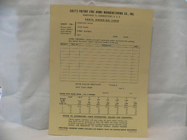 M287 Colt 1957 Flyer Parts Ordering Form